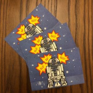STAR WARS - vintage letter/note card - R2D2